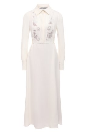 Женское шелковое платье VALENTINO белого цвета по цене 382500 руб., арт. VB3VAUU01MM | Фото 1 Женское шелковое платье VALENTINO белого цвета, арт. VB3VAUU01MM | Фото 1
