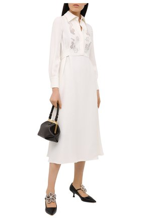 Женское шелковое платье VALENTINO белого цвета по цене 382500 руб., арт. VB3VAUU01MM | Фото 2 Женское шелковое платье VALENTINO белого цвета, арт. VB3VAUU01MM | Фото 2