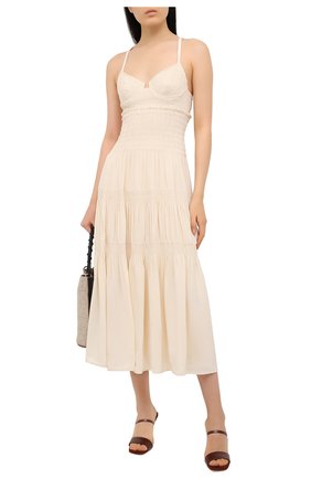 Женское платье из вискозы PROENZA SCHOULER бежевого цвета по цене 98500 руб., арт. R2113015-BY137 | Фото 2 Женское платье из вискозы PROENZA SCHOULER бежевого цвета, арт. R2113015-BY137 | Фото 2