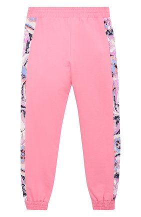 Детские хлоповые джоггеры EMILIO PUCCI розового цвета по цене 16200 руб., арт. 9O6037 | Фото 1 Детские хлоповые джоггеры EMILIO PUCCI розового цвета, арт. 9O6037 | Фото 1