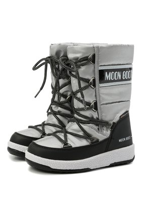 Детские утепленные сапоги MOON BOOT серебряного цвета по цене 9790 руб., арт. 965-34051400 | Фото 1 Детские утепленные сапоги MOON BOOT серебряного цвета, арт. 965-34051400 | Фото 1