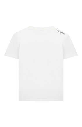 Детская хлопковая футболка DOLCE & GABBANA серого цвета по цене 11650 руб., арт. L4JTBL/G7YFK/2-6 | Фото 2 Детская хлопковая футболка DOLCE & GABBANA серого цвета, арт. L4JTBL/G7YFK/2-6 | Фото 2