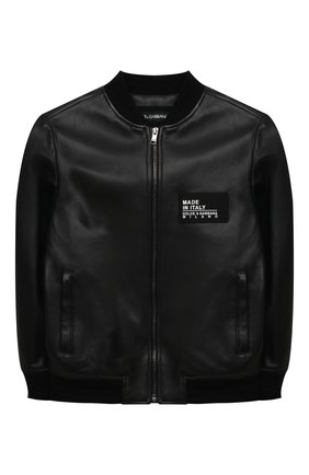 Детского кожаный бомбер DOLCE & GABBANA черного цвета по цене 79950 руб., арт. L42B20/G7YFQ/2-6 | Фото 1 Детского кожаный бомбер DOLCE & GABBANA черного цвета, арт. L42B20/G7YFQ/2-6 | Фото 1