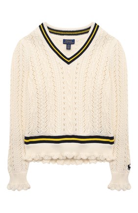 Детский хлопковый пуловер POLO RALPH LAUREN бежевого цвета по цене 12150 руб., арт. 313834982 | Фото 1 Детский хлопковый пуловер POLO RALPH LAUREN бежевого цвета, арт. 313834982 | Фото 1