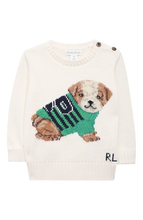 Детский хлопковый пуловер POLO RALPH LAUREN бежевого цвета по цене 13050 руб., арт. 320838301 | Фото 1 Детский хлопковый пуловер POLO RALPH LAUREN бежевого цвета, арт. 320838301 | Фото 1
