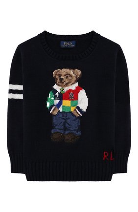 Детский хлопковый пуловер POLO RALPH LAUREN синего цвета по цене 14550 руб., арт. 321834677 | Фото 1 Детский хлопковый пуловер POLO RALPH LAUREN синего цвета, арт. 321834677 | Фото 1