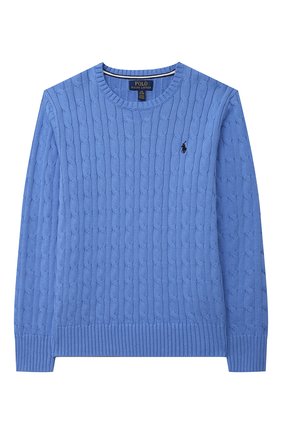 Детский хлопковый пуловер POLO RALPH LAUREN голубого цвета по цене 8935 руб., арт. 323702674 | Фото 1 Детский хлопковый пуловер POLO RALPH LAUREN голубого цвета, арт. 323702674 | Фото 1