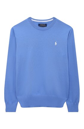 Детский хлопковый пуловер POLO RALPH LAUREN синего цвета по цене 8370 руб., арт. 323799887 | Фото 1 Детский хлопковый пуловер POLO RALPH LAUREN синего цвета, арт. 323799887 | Фото 1