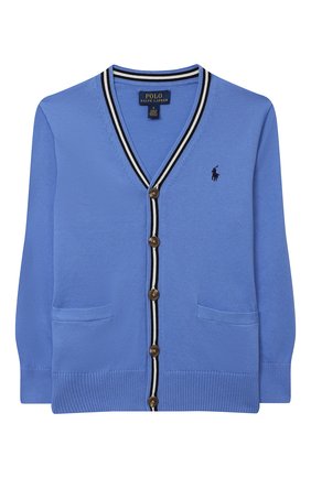 Детский хлопковый кардиган POLO RALPH LAUREN голубого цвета по цене 8935 руб., арт. 322799888 | Фото 1 Детский хлопковый кардиган POLO RALPH LAUREN голубого цвета, арт. 322799888 | Фото 1