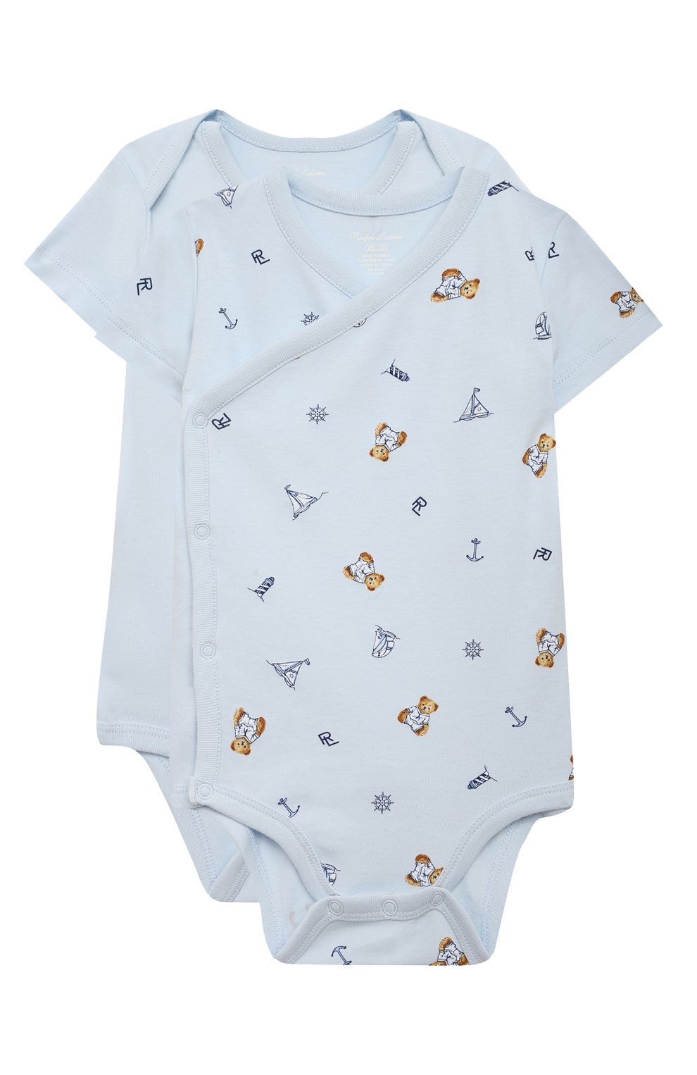 Детское комплект из двух боди POLO RALPH LAUREN голубого цвета, арт. 320834125 | Фото 1