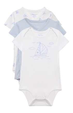 Детское комплект из трех боди POLO RALPH LAUREN голубого цвета по цене 7420 руб., арт. 320833465 | Фото 1 Детское комплект из трех боди POLO RALPH LAUREN голубого цвета, арт. 320833465 | Фото 1