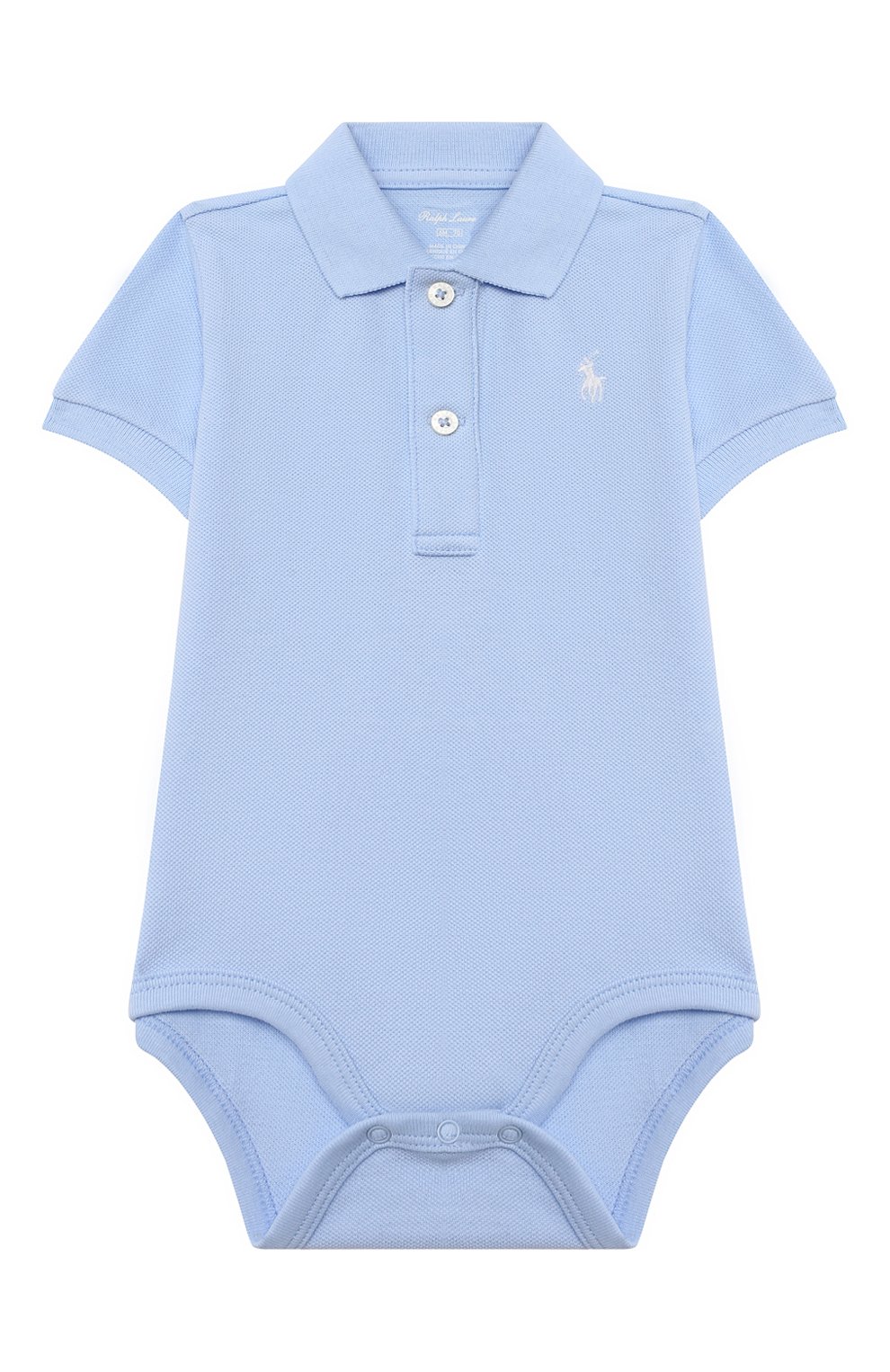 Детское хлопковое боди POLO RALPH LAUREN голубого цвета, арт. 320812073 | Фото 1