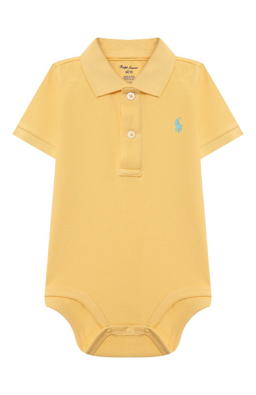 Детское хлопковое боди POLO RALPH LAUREN желтого цвета, арт. 320812073 | Фото 1