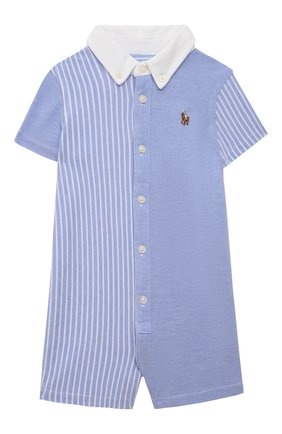 Детское хлопковый комбинезон POLO RALPH LAUREN голубого цвета по цене 6995 руб., арт. 320735025 | Фото 1 Детское хлопковый комбинезон POLO RALPH LAUREN голубого цвета, арт. 320735025 | Фото 1