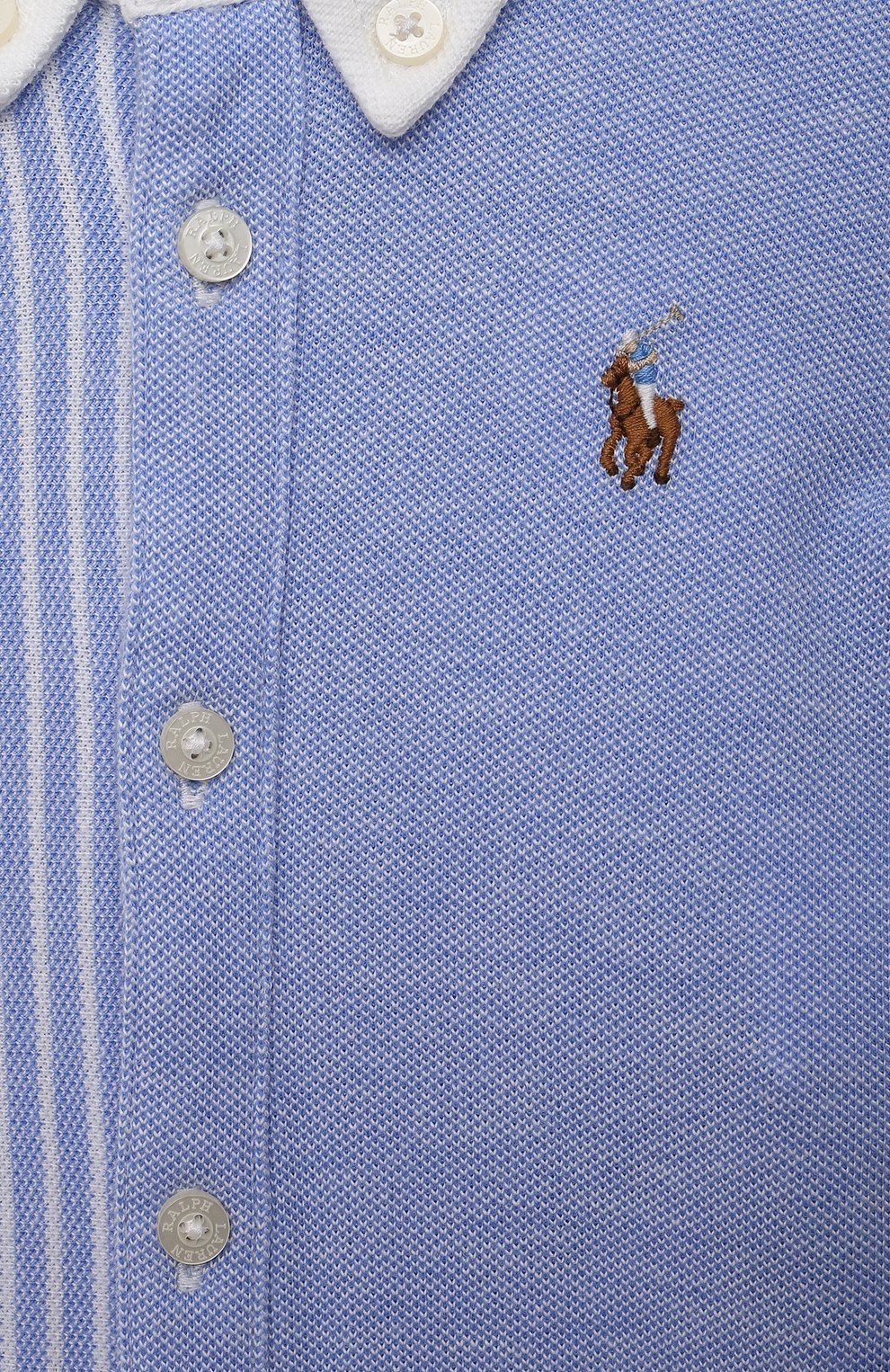 Детское хлопковый комбинезон POLO RALPH LAUREN голубого цвета по цене 6995 руб., арт. 320735025 | Фото 3 Детское хлопковый комбинезон POLO RALPH LAUREN голубого цвета, арт. 320735025 | Фото 3