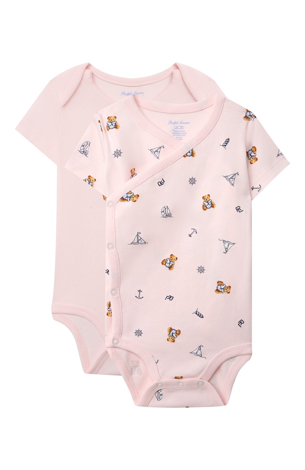 Детское комплект из двух боди POLO RALPH LAUREN розового цвета, арт. 310833431 | Фото 1