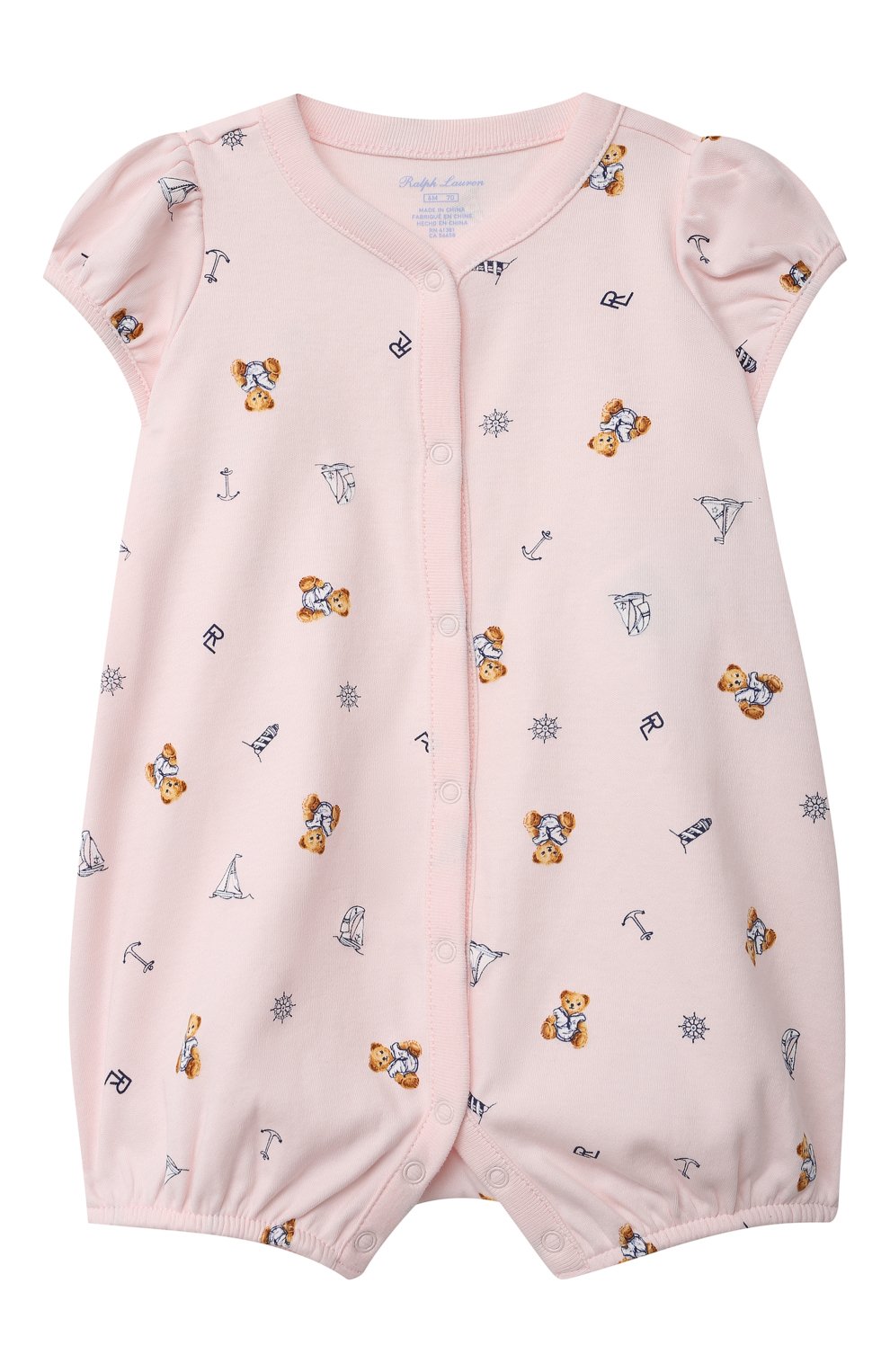 Детское хлопковый песочник POLO RALPH LAUREN розового цвета, арт. 310833430 | Фото 1
