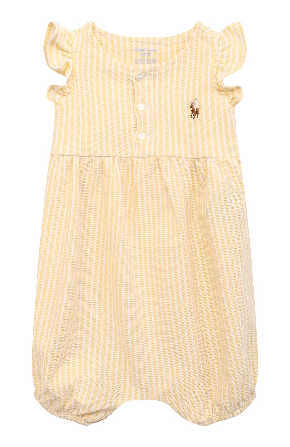 Детское хлопковый песочник POLO RALPH LAUREN желтого цвета, арт. 310833416 | Фото 1