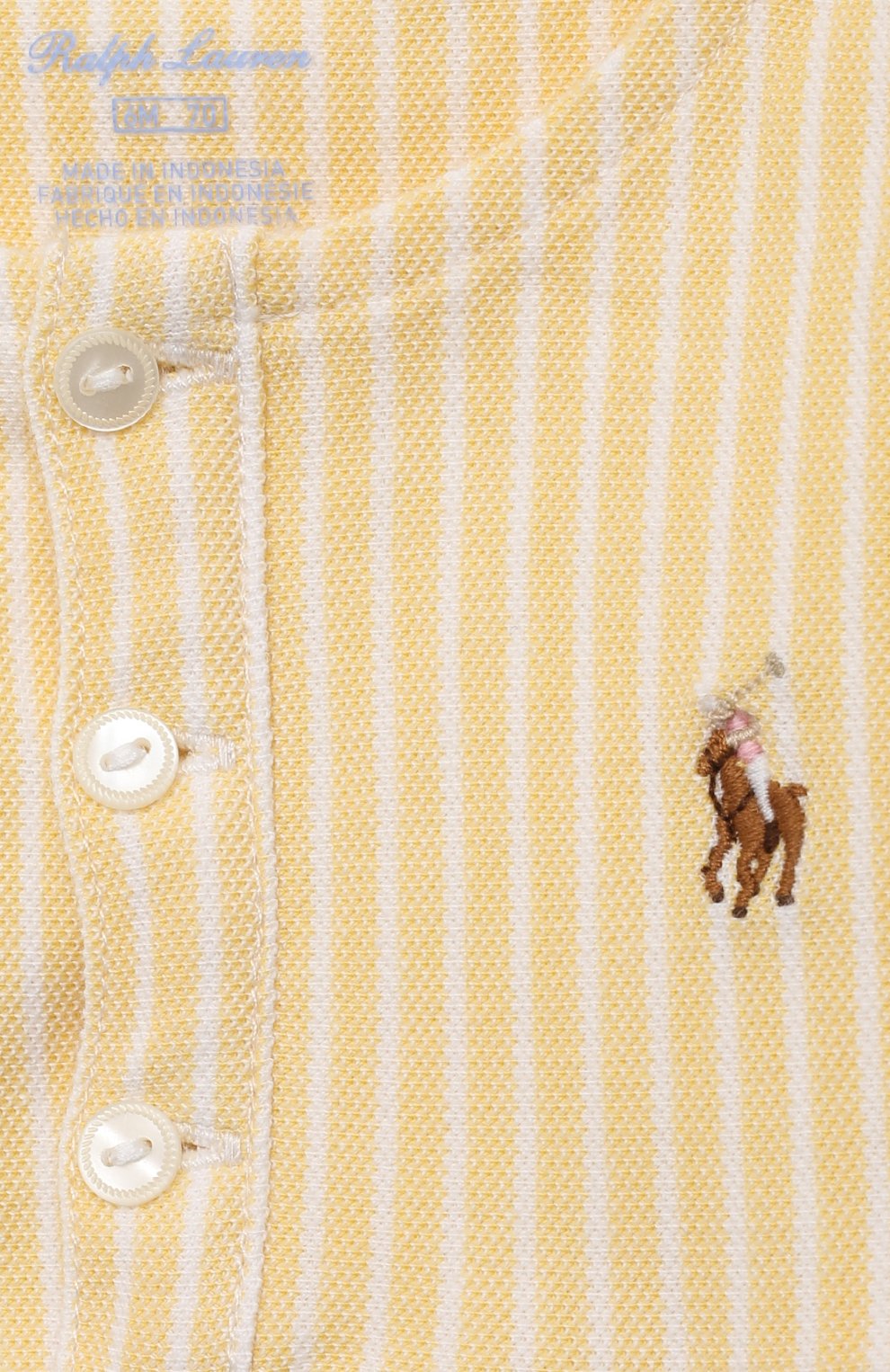 Детское хлопковый песочник POLO RALPH LAUREN желтого цвета по цене 5550 руб., арт. 310833416 | Фото 3 Детское хлопковый песочник POLO RALPH LAUREN желтого цвета, арт. 310833416 | Фото 3