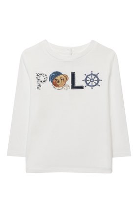 Детский хлопковый лонгслив POLO RALPH LAUREN белого цвета по цене 3475 руб., арт. 310814244 | Фото 1 Детский хлопковый лонгслив POLO RALPH LAUREN белого цвета, арт. 310814244 | Фото 1