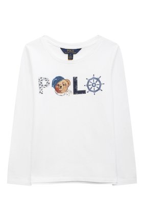 Детская хлопковый лонгслив POLO RALPH LAUREN белого цвета по цене 3950 руб., арт. 312814244 | Фото 1 Детская хлопковый лонгслив POLO RALPH LAUREN белого цвета, арт. 312814244 | Фото 1