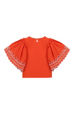 Детское хлопковая блузка STELLA MCCARTNEY кораллового цвета по цене 5615 руб., арт. 602830/SQK79 | Фото 2 Детское хлопковая блузка STELLA MCCARTNEY кораллового цвета, арт. 602830/SQK79 | Фото 2