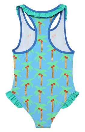 Детского слитный купальник STELLA MCCARTNEY бирюзового цвета по цене 5790 руб., арт. 602812/SQK66 | Фото 2 Детского слитный купальник STELLA MCCARTNEY бирюзового цвета, арт. 602812/SQK66 | Фото 2