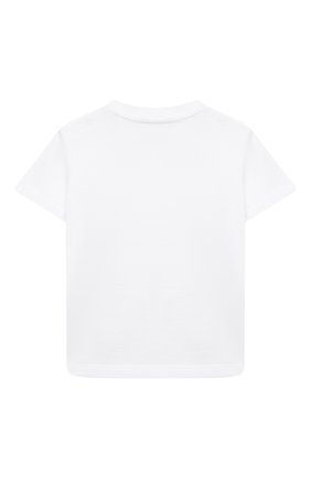 Детский хлопковая футболка STELLA MCCARTNEY белого цвета по цене 3975 руб., арт. 602270/SQJ69 | Фото 2 Детский хлопковая футболка STELLA MCCARTNEY белого цвета, арт. 602270/SQJ69 | Фото 2 (Материал внешний: Хлопок; Рукава: Короткие; Региональные ограничения белый список (Axapta Mercury): RU; Ростовка одежда: 9 мес | 74 см, 12 мес | 80 см, 18 мес | 86 см, 24 мес | 92 см, 0 - 3 мес | 50 - 60 см, 3 мес | 62 см, 6 мес | 68 см)