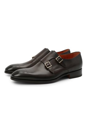 Мужские кожаные монки SANTONI темно-коричневого цвета по цене 58400 руб., арт. MCCR17595JC6I0BRT53 | Фото 1 Мужские кожаные монки SANTONI темно-коричневого цвета, арт. MCCR17595JC6I0BRT53 | Фото 1 (Стили: Классический; Материал внутренний: Натуральная кожа)