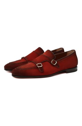 Мужские замшевые лоферы SANTONI красного цвета по цене 72150 руб., арт. MCNC16848SA3SRVLR46 | Фото 1 Мужские замшевые лоферы SANTONI красного цвета, арт. MCNC16848SA3SRVLR46 | Фото 1