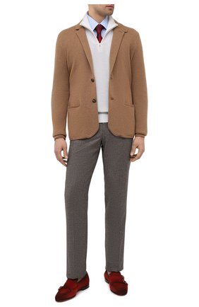Мужские замшевые лоферы SANTONI красного цвета по цене 72150 руб., арт. MCNC16848SA3SRVLR46 | Фото 2 Мужские замшевые лоферы SANTONI красного цвета, арт. MCNC16848SA3SRVLR46 | Фото 2