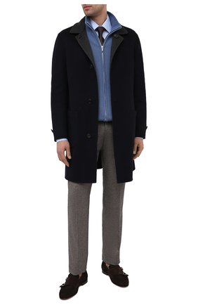 Мужские замшевые лоферы SANTONI темно-коричневого цвета по цене 65350 руб., арт. MCNC16848SA3SRVLT50 | Фото 2 Мужские замшевые лоферы SANTONI темно-коричневого цвета, арт. MCNC16848SA3SRVLT50 | Фото 2 (Мужское Кросс-КТ: Лоферы-обувь; Материал внутренний: Натуральная кожа; Стили: Кэжуэл; Материал внешний: Замша)