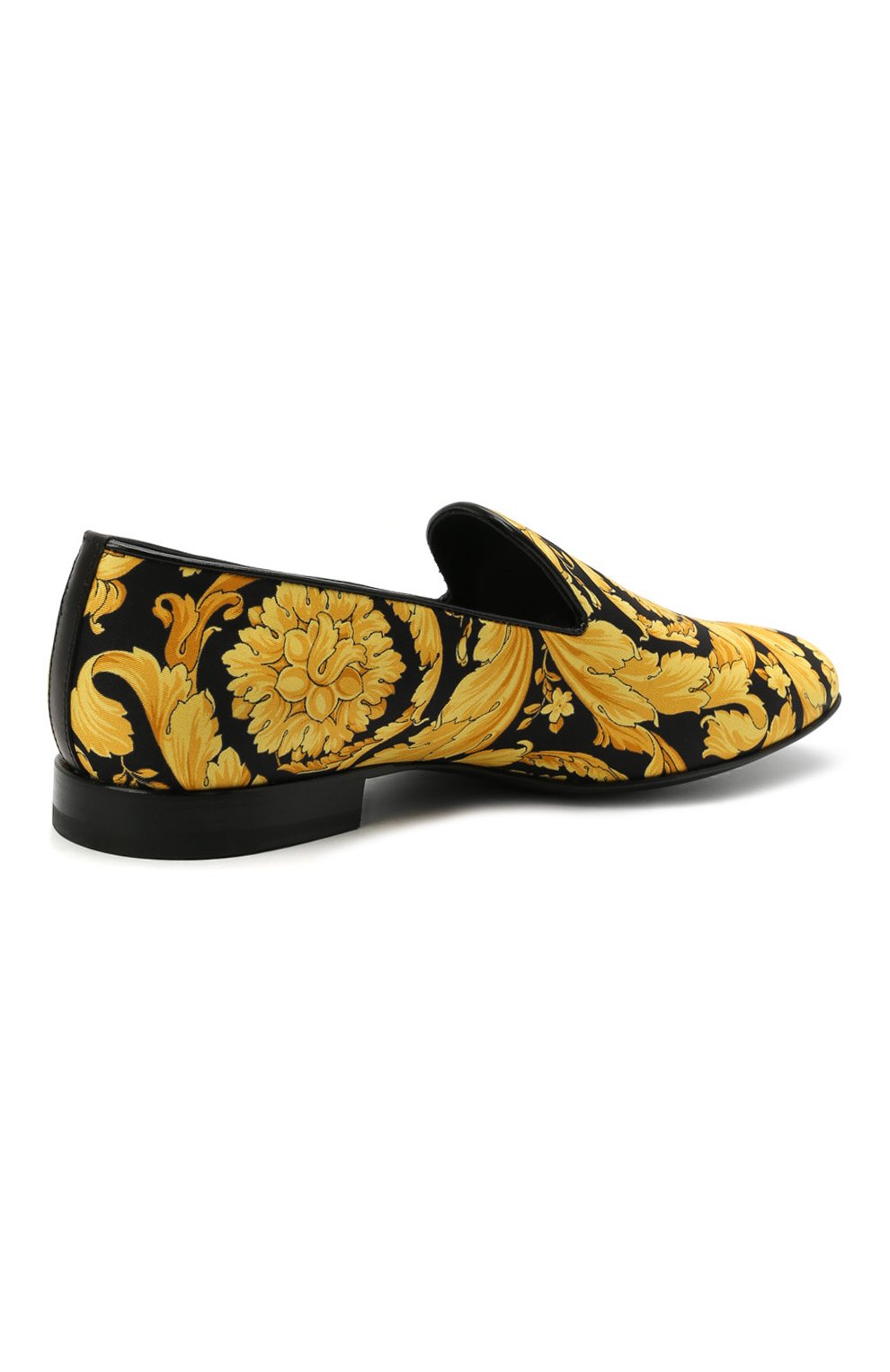 Мужские текстильные лоферы VERSACE желтого цвета, арт. DSU6488/DTS2C | Фото 4 (Материал внешний: Текстиль; Длина стельки: 29,5, 30,1, 29, 28,7, 28,2; Мужское Кросс-КТ: Лоферы-обувь, Вечерняя обувь; Материал внутренний: Натуральная кожа; Стили: Классический)