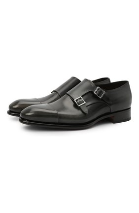 Мужские кожаные монки SANTONI темно-серого цвета по цене 82350 руб., арт. MCCR11652MC1HNGWG60 | Фото 1 Мужские кожаные монки SANTONI темно-серого цвета, арт. MCCR11652MC1HNGWG60 | Фото 1 (Стили: Классический; Материал внутренний: Натуральная кожа; Материал внешний: Кожа)