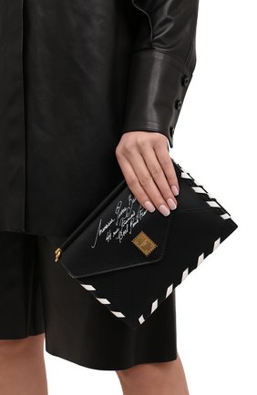Женская сумка BALMAIN черно-белого цвета по цене 133500 руб., арт. VN1S624/LVP0 | Фото 2 Женская сумка BALMAIN черно-белого цвета, арт. VN1S624/LVP0 | Фото 2