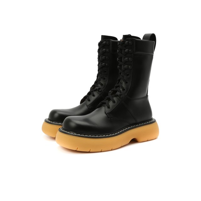 Кожаные ботинки Bottega Veneta Чёрный 651411/V00H0 5544039