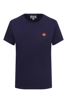 Женская хлопковая футболка KENZO синего цвета по цене 10600 руб., арт. FB52TS8434SA | Фото 1 Женская хлопковая футболка KENZO синего цвета, арт. FB52TS8434SA | Фото 1