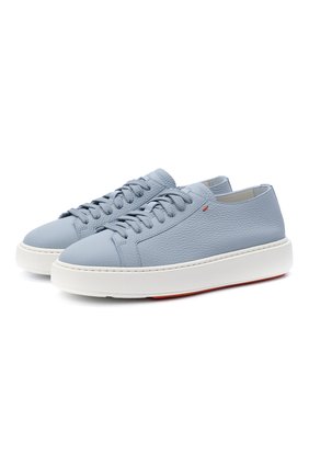 Женские кожаные кеды SANTONI голубого цвета по цене 34350 руб., арт. WBCD60780BARCMEYZ21 | Фото 1 Женские кожаные кеды SANTONI голубого цвета, арт. WBCD60780BARCMEYZ21 | Фото 1