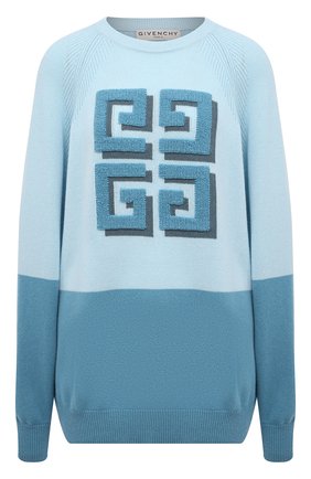 Женский кашемировый пуловер GIVENCHY голубого цвета по цене 99500 руб., арт. BW908N4Z8W | Фото 1 Женский кашемировый пуловер GIVENCHY голубого цвета, арт. BW908N4Z8W | Фото 1