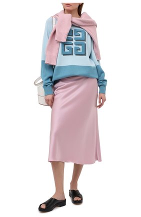 Женский кашемировый пуловер GIVENCHY голубого цвета по цене 99500 руб., арт. BW908N4Z8W | Фото 2 Женский кашемировый пуловер GIVENCHY голубого цвета, арт. BW908N4Z8W | Фото 2