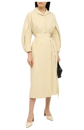 Женское льняное платье JIL SANDER желтого цвета по цене 199500 руб., арт. JSPS501105-WS320700 | Фото 2 Женское льняное платье JIL SANDER желтого цвета, арт. JSPS501105-WS320700 | Фото 2