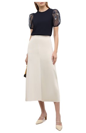 Женская хлопковая футболка REDVALENTINO синего цвета по цене 29050 руб., арт. VR3MG09Q/5QD | Фото 2 Женская хлопковая футболка REDVALENTINO синего цвета, арт. VR3MG09Q/5QD | Фото 2