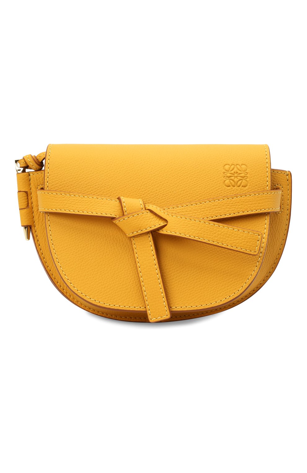 Женская сумка gate mini LOEWE желтого цвета, арт. A650N46X02 | Фото 1 (Сумки-технические: Сумки через плечо; Материал: Натуральная кожа; Размер: mini; Ремень/цепочка: На ремешке)