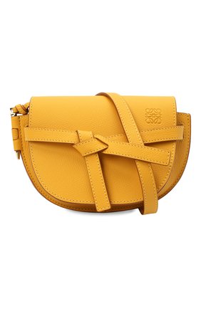 Женская сумка gate mini LOEWE желтого цвета, арт. A650N46X02 | Фото 5 (Сумки-технические: Сумки через плечо; Материал: Натуральная кожа; Размер: mini; Ремень/цепочка: На ремешке)
