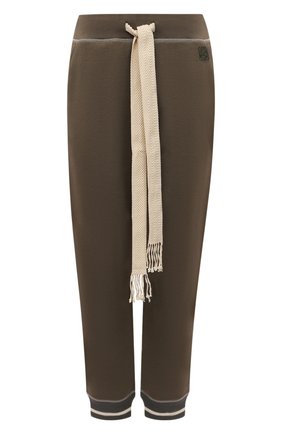 Женские хлопковые джоггеры LOEWE хаки цвета по цене 57300 руб., арт. S359331XCU | Фото 1 Женские хлопковые джоггеры LOEWE хаки цвета, арт. S359331XCU | Фото 1