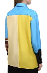 Женская шелковая рубашка LOEWE разноцветного цвета, арт. S897Y06X01 | Фото 4 (Материал внешний: Шелк; Рукава: Длинные; Стили: Гламурный; Женское Кросс-КТ: Рубашка-одежда; Принт: С принтом; Длина (для топов): Удлиненные; Региональные ограничения белый список (Axapta Mercury): RU)