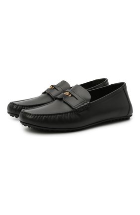 Мужские кожаные мокасины VERSACE черного цвета по цене 53650 руб., арт. DSU7564/DVTX1G | Фото 1 Мужские кожаные мокасины VERSACE черного цвета, арт. DSU7564/DVTX1G | Фото 1