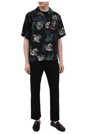Мужские кожаные мокасины VERSACE черного цвета по цене 53650 руб., арт. DSU7564/DVTX1G | Фото 2 Мужские кожаные мокасины VERSACE черного цвета, арт. DSU7564/DVTX1G | Фото 2