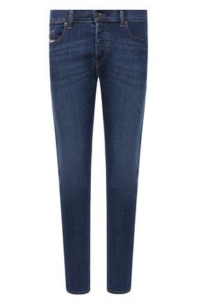 Мужские джинсы DIESEL синего цвета, арт. 00SID9/009NN | Фото 1 (Детали: Потертости; Материал внешний: Хлопок, Деним; Стили: Гранж; Кросс-КТ: Деним; Силуэт М (брюки): Узкие; Длина (брюки, джинсы): Стандартные)