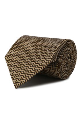 Мужской шелковый галстук TOM FORD золотого цвета, арт. 9TF34/XTF | Фото 1 (Материал: Текстиль, Шелк; Принт: С принтом; Региональные ограничения белый список (Axapta Mercury): RU)
